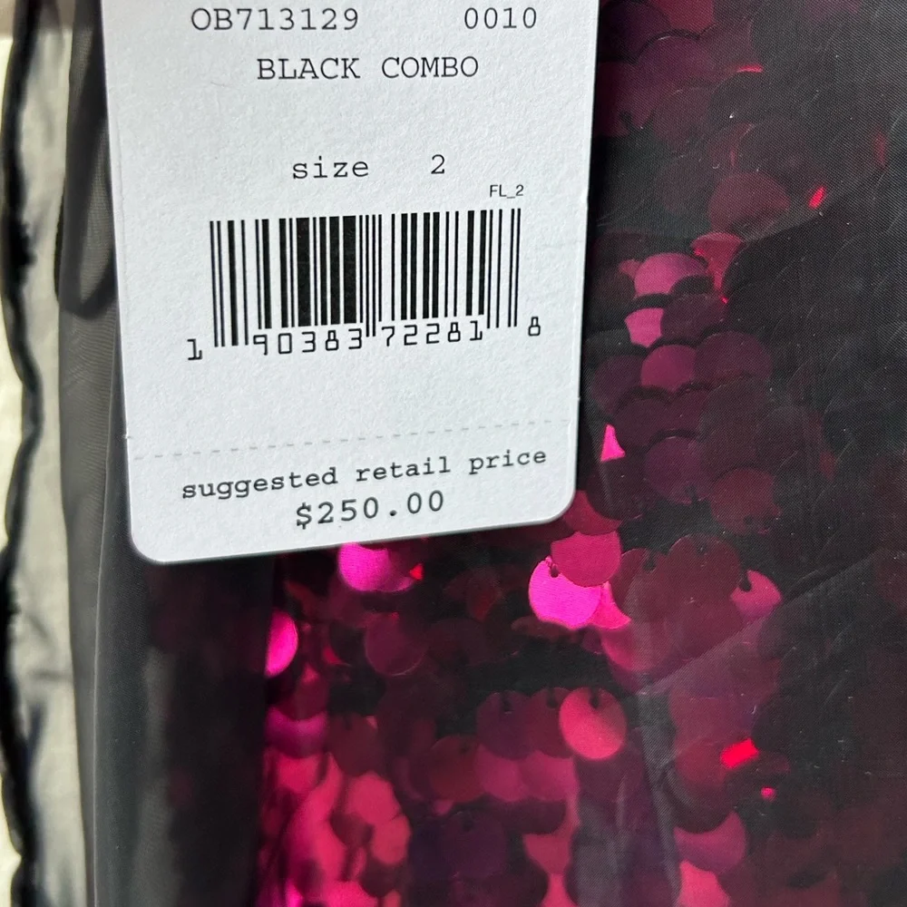 NWT $250 Free People Ghost Mini Sequin Dress in Purple Pink Black Sz 2
